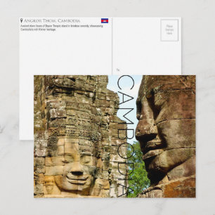 Bayon Tempel, Cambodja Reisansichtkaart Briefkaart