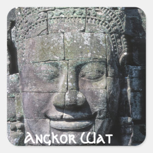 Bayon Temple in Angkor Wat - Cambodja Vierkante Sticker