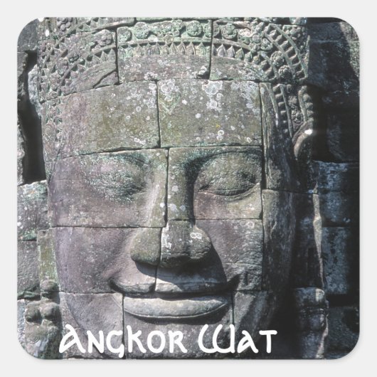 Bayon Temple in Angkor Wat - Cambodja Vierkante Sticker (Voorkant)