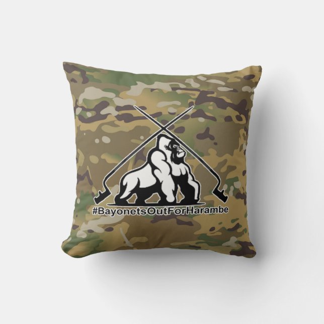Bayonets uit voor Harambe Pillow Kussen (Voorkant)