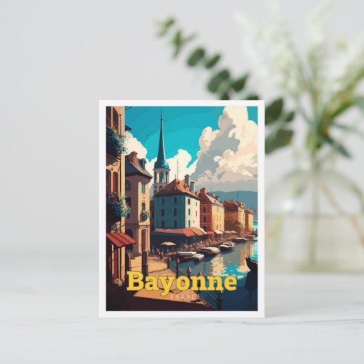 Bayonne France Reizen  illustratie Briefkaart (Staand voorkant)