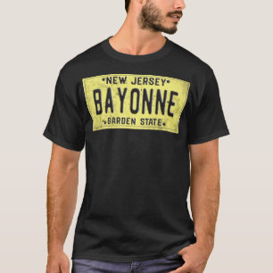 Bayonne New Jersey NJ Retro Hometown licence bord T-shirt
