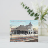 Bayonne, New Jersey, treinstation, Vintage Briefkaart (Staand voorkant)