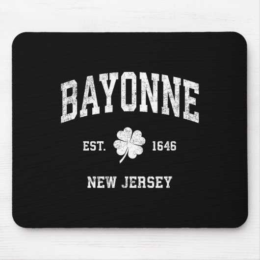 Bayonne New Jersey Vintage Shamrock Srts Muismat (Voorkant)