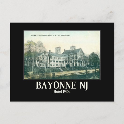 Bayonne NJ, Hotel La Tourette jaren 1910 Briefkaart (Voorkant)