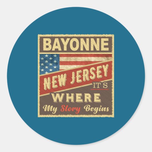 Bayonne Nj Its Where My Story Begins _1 Ronde Sticker (Voorkant)