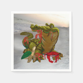 Bayou-alligator Cajun-servetten van mijn kunst Servet