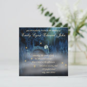 Bayou Bliss Brunette Wedding Invitation Kaart (Staand voorkant)