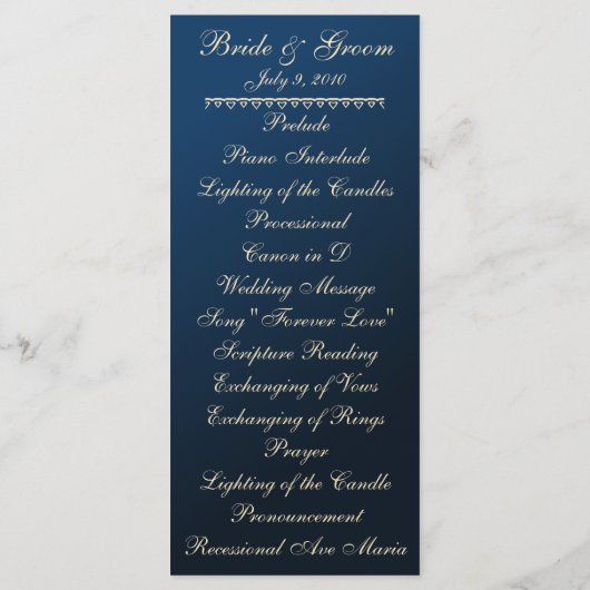 Bayou Bliss Wedding Program Kaart (Achterkant)