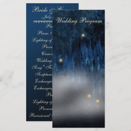 Bayou Bliss Wedding Program Kaart (Voorkant / Achterkant)