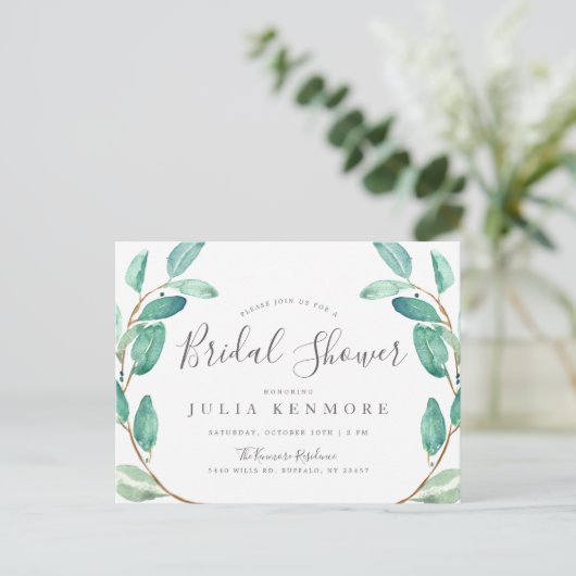 Bayou Botanical | Uitnodiging Bruidsfeest (Staand voorkant)