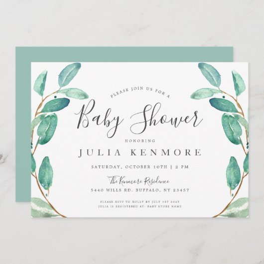 Bayou Botanicals | BABY SHOWER Kaart (Voorkant / Achterkant)