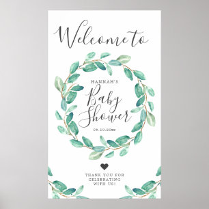 Bayou Botanicals Baby shower Welkom Poster