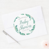 Bayou Botanicals Greenery Baby shower Ronde Sticker (Envelop)