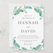 Bayou Botanicals | Greenery on White Wedding Kaart (Voorkant)