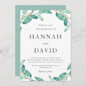 Bayou Botanicals | Greenery on White Wedding Kaart (Voorkant / Achterkant)