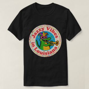 Bayou Charme_Louisiana Mardi Gras Alligator Vintag T-shirt