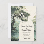 Bayou Cypress waterkleur Bruiloft Kaart (Voorkant)