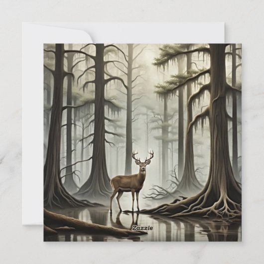 Bayou Deer Feestdagenkaart (Achterkant)