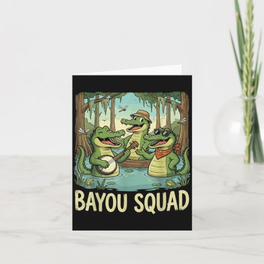Bayou Squad Louisiana Alligator Retro Wildlife Tra Kaart (Voorkant)