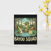 Bayou Squad Louisiana Alligator Retro Wildlife Tra Kaart (Gele Bloem)
