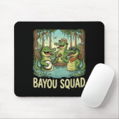 Bayou Squad Louisiana Alligator Retro Wildlife Tra Muismat (Met muis)
