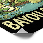 Bayou Squad Louisiana Alligator Retro Wildlife Tra Poster (Hoek)