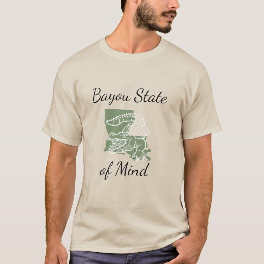 Bayou State of Mind Alligator Louisiana Mannen T-shirt (Voorkant)