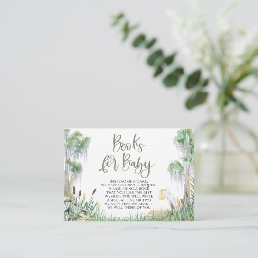 Bayou Swamp Baby shower Book Request Kaart (Staand voorkant)