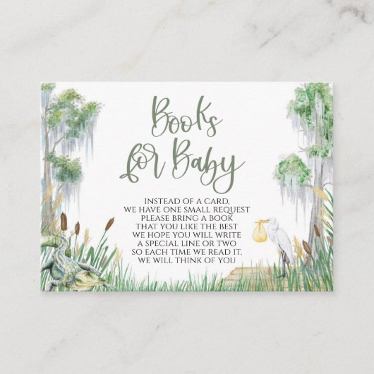 Bayou Swamp Baby shower Book Request Kaart (Voorkant)