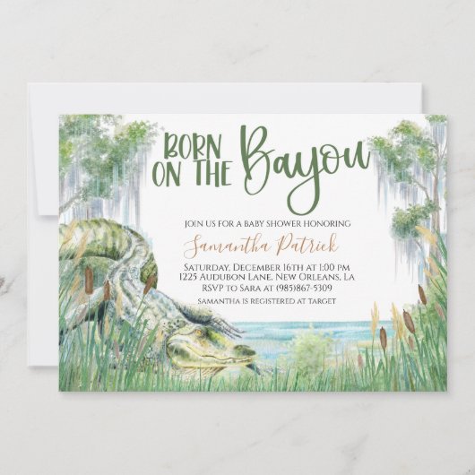 Bayou Swamp Baby shower Invitation Kaart (Voorkant)