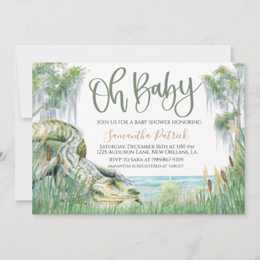 Bayou Swamp Baby shower Invitation Kaart (Voorkant)
