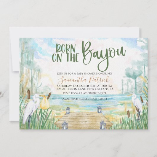 Bayou Swamp Baby shower Invitation Kaart (Voorkant)