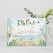 Bayou Swamp Baby shower Invitation Kaart (Staand voorkant)