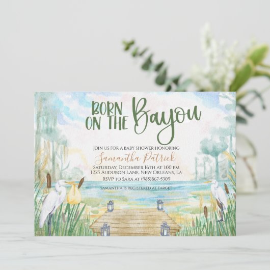 Bayou Swamp Baby shower Invitation Kaart (Staand voorkant)