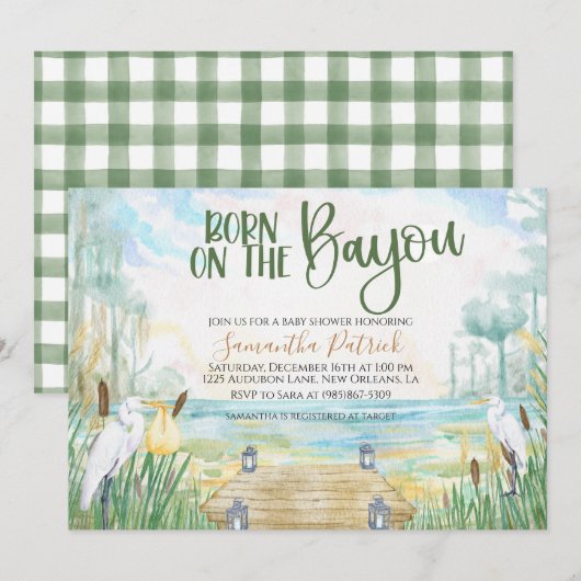 Bayou Swamp Baby shower Invitation Kaart (Voorkant / Achterkant)