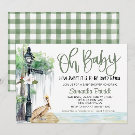 Bayou Swamp Baby shower Invitation Kaart (Voorkant / Achterkant)