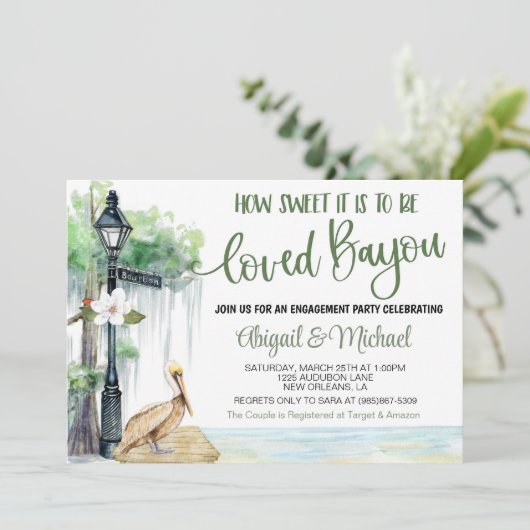 Bayou Swamp Engagement Party Invitation Kaart (Staand voorkant)
