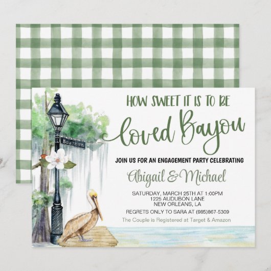 Bayou Swamp Engagement Party Invitation Kaart (Voorkant / Achterkant)