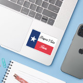 Bayou Vista TX-vlag Sticker (Laptop met iPhone)