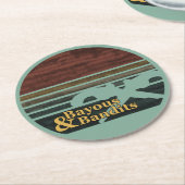 Bayous & Bandits Retro Sunset Ronde Kartonnen Onderzetter (Gebogen)