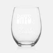 Bays & Bubble Moderne Paardenliefhebbers Wijnglas Zonder Voet (Voorkant)