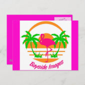 BAYSIDE AFBEELDINGEN PINK FLAMINGO POST CARD BRIEFKAART (Voorkant / Achterkant)