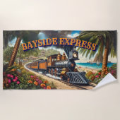 Bayside Express stoomtrein op het strand Strandlaken (Voorkant)