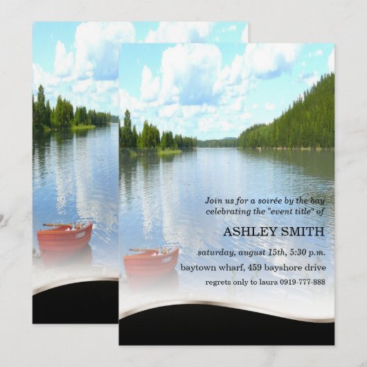 Bayside Lakeside Bayou Party Invitation Kaart (Voorkant / Achterkant)