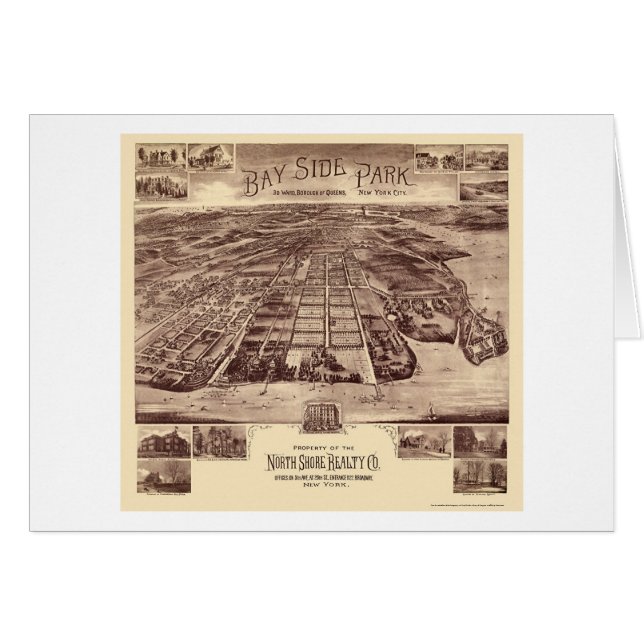 Bayside Park - Queens, NY Panoramic Map - 1915 (Voorkant Horizontaal)