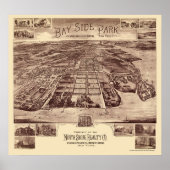 Bayside Park - Queens, NY Panoramic Map - 1915 Poster (Voorkant)