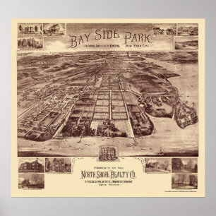 Bayside Park - Queens, NY Panoramic Map - 1915 Poster