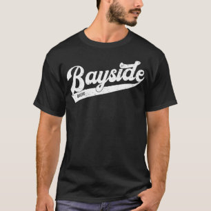 Bayside Queens NYC Typographic Disted Design T-shirt