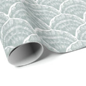Bayside Scallop Clam Shell in zeegroene tint Cadeaupapier (Rol Hoek)